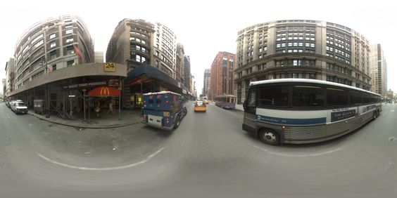 Unwrapped spherical projection panorama image from Google Street View